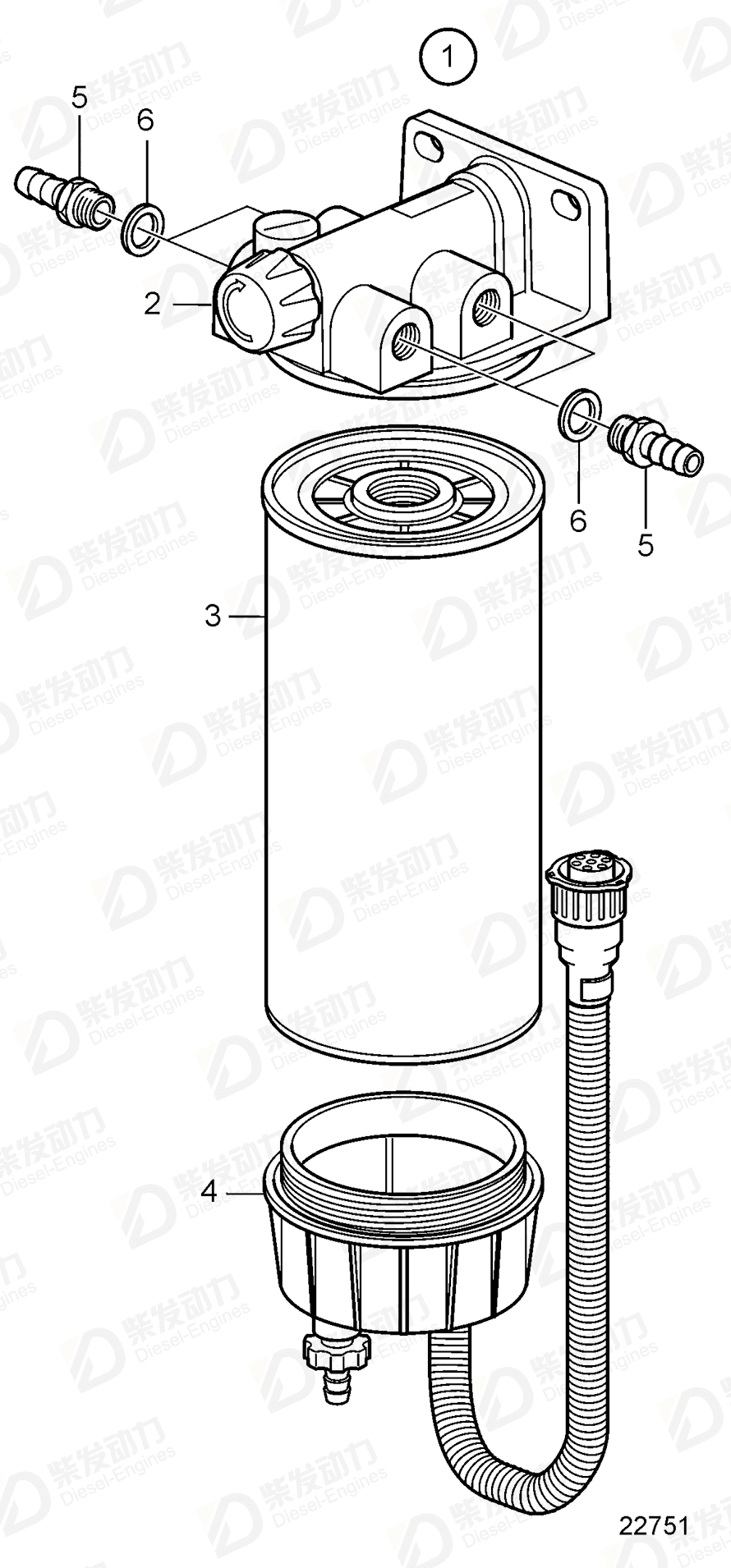 volvo penta Fuel filter kit 11110703 Drawing volvo penta Fuel filter kit 11110703 Drawing